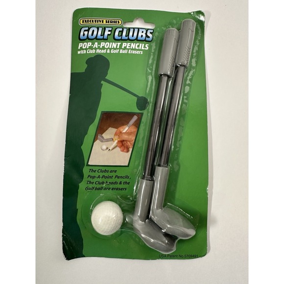 Executive Series Other - Golf Club Pop-A-Point Pencil Set w/ Ball Eraser Office Gift Executive Series